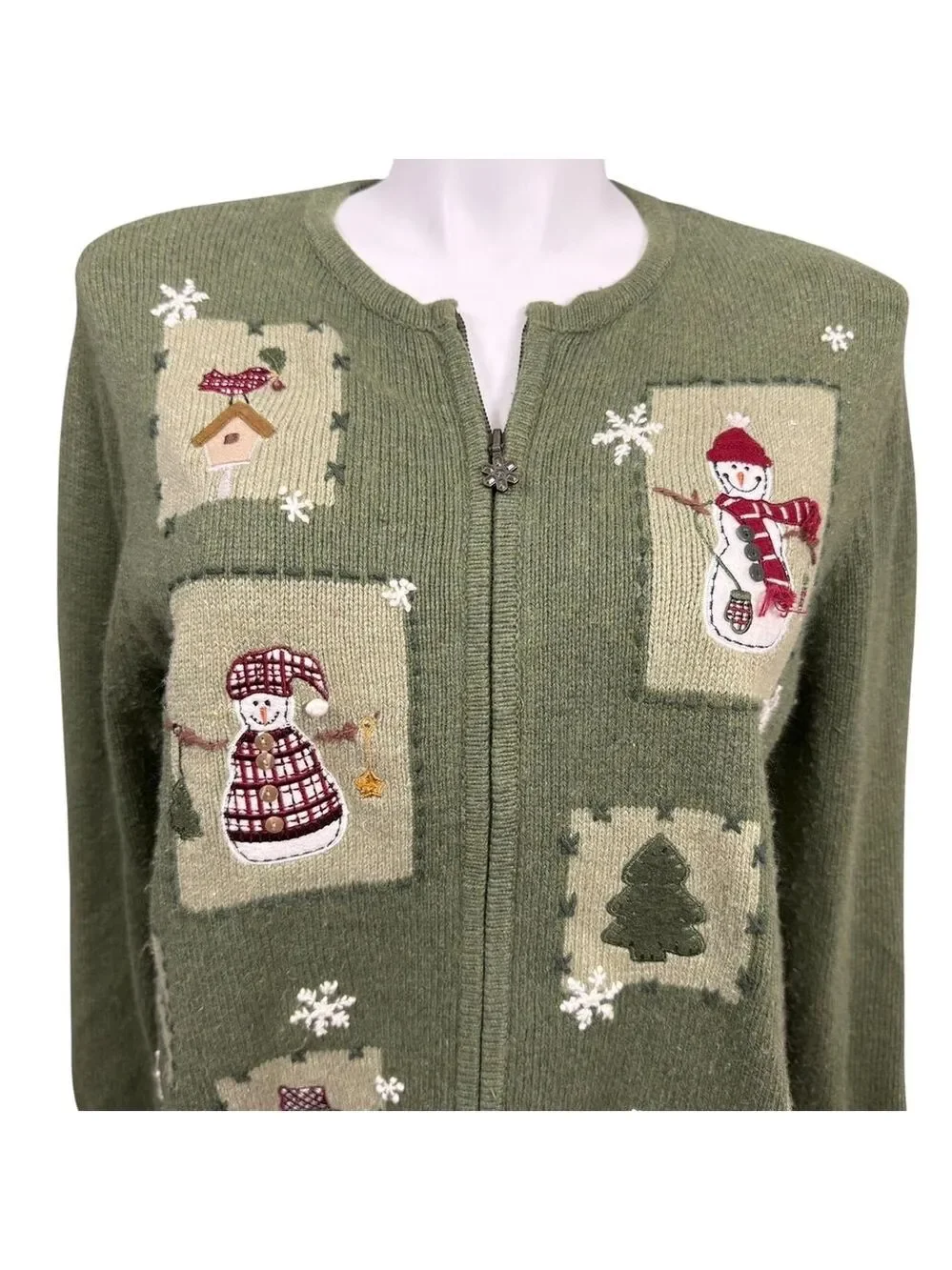 Croft & Barrow‎ Christmas Cardigan Size L Green